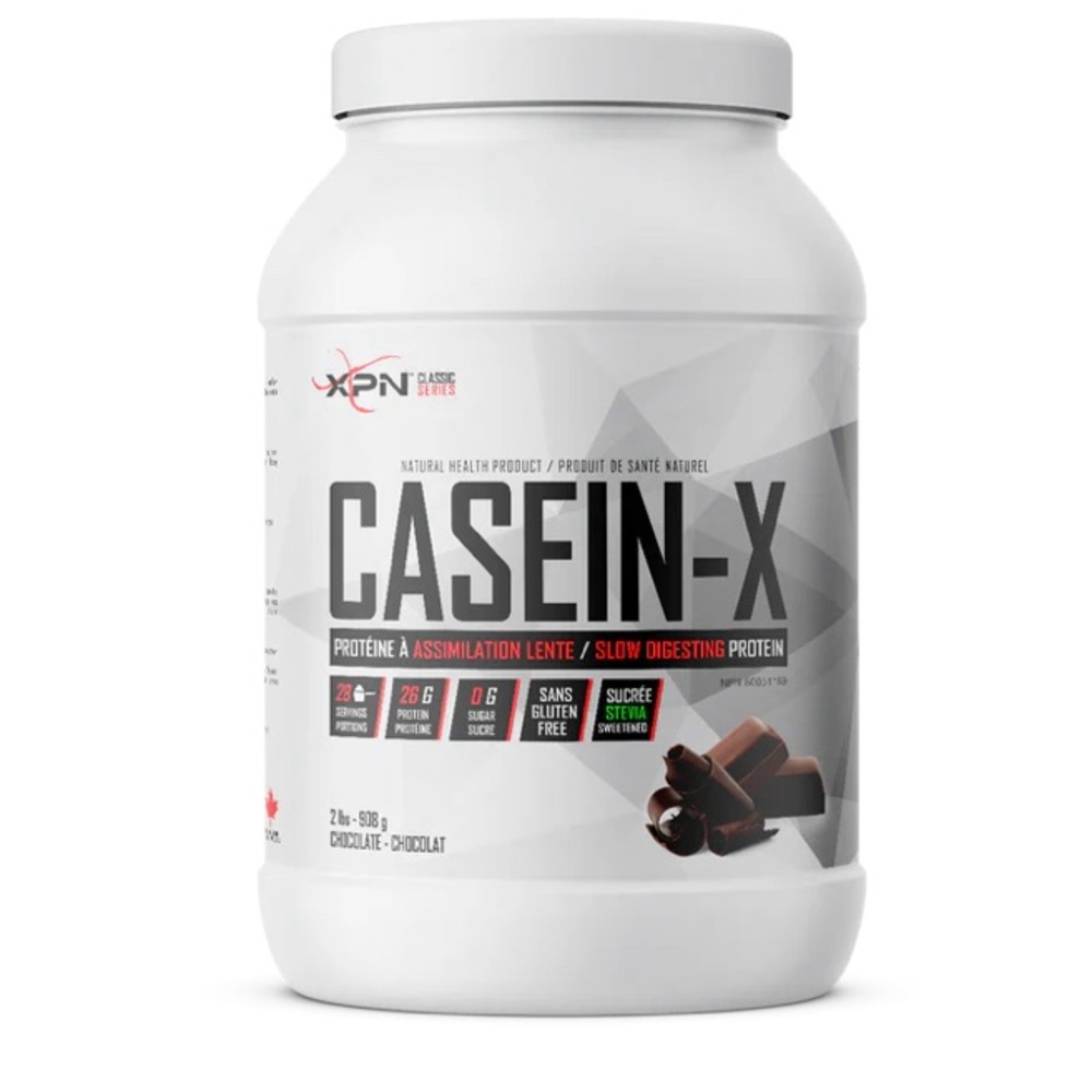 Chocolate casein protein powder. XPN brand.